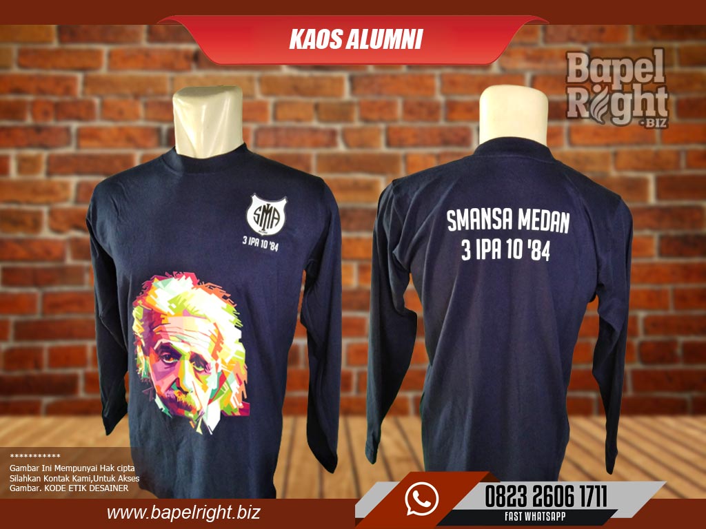 Desain Kaos Kerah Lengan Panjang Depan Belakang